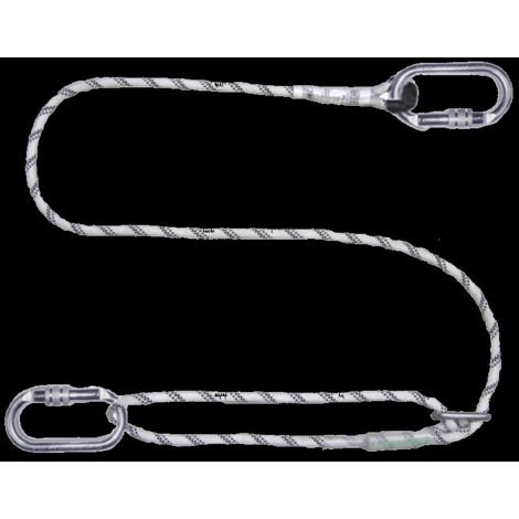 DEDRA - Cuerda ajustable de 2 m, mosquetones de acero