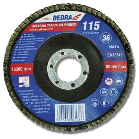 DEDRA - Disco lamellare 125x22mm - per acciaio e metalli