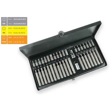 DEDRA - Set mit 40 Schraubendreherbits - Profi, Metallkoffer