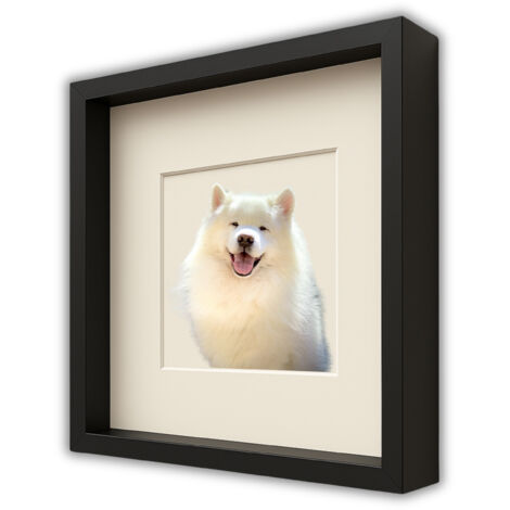 Deep Box 3D-Rahmen 24,5x24,5 cm für Moosbastelarbeiten für Fotos, schwarz