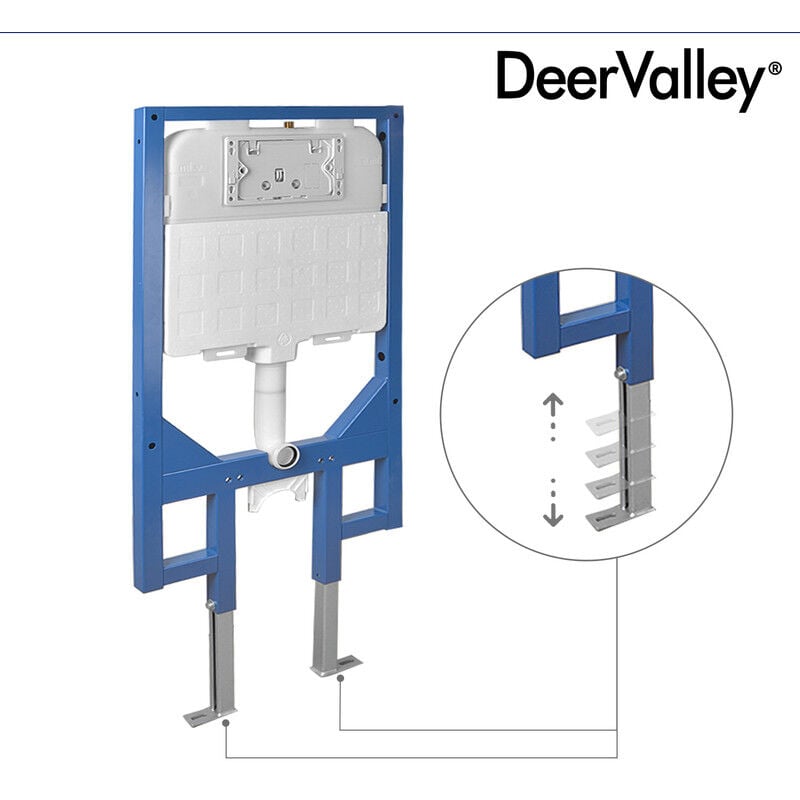 Deervalley - wc Suspendu avec Bâti-Support wc Suspendu et Réservoir d'Eau DV-1C0087 – Design Moderne, Haute Performance et Économie d'Eau