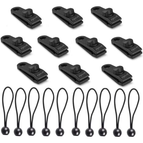 DEESSE SHOP - 10 ensembles de pinces à bâche pour tentes, bâches, auvents, pinces pour auvents, tendeur élastique, corde élastique, bâche, corde élastique pour tentes, couvertures, auvents, bannières,