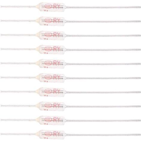 DEESSE SHOP-10 Pièces Fusible Thermique 250V 10A 115℃/239℉, Coupure de Fusible Thermique de Coque Métallique, Thermal Fuse TF 72250℃ (115℃)