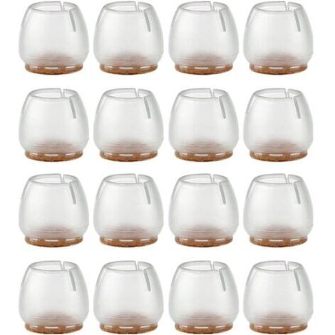 DEESSE SHOP-16 Pièces Chaise Casquettes 25-29mm Patins pour Meubles Silicone Protection Plaquettes de Pieds de Meubles Chaise Jambe Caches Housse de Table Rayures Protecteurs de Sol pour Pieds Ronds