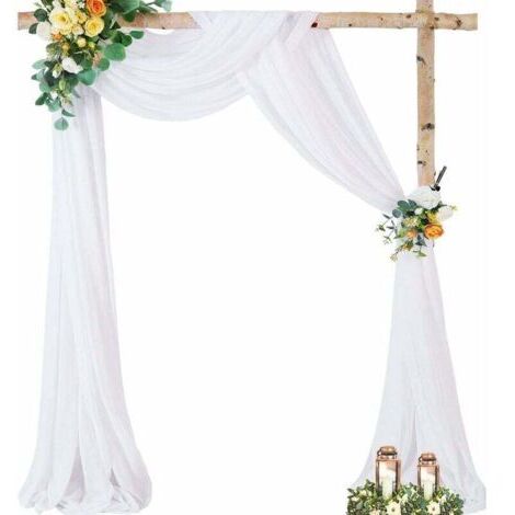 DEESSE SHOP-1pc panneaux de tissu blanc pour arche de mariage - 70300cm - Tissu en mousseline de soie - Décoration de mariage, cérémonie, plafond, arche, rideau de décoration