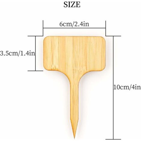 DEESSE SHOP - 30 Pcs Étiquettes de Plantes en Bambou Étiquette en Bois Étiquettes de Plantes en Bambou Marqueurs de Type T pour Jardin Plantes en Pot Accessoires de Serre - 10 x 6 cm