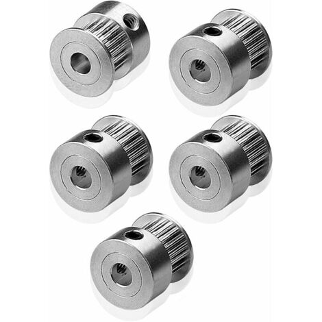DEESSE SHOP - 5 pièces 2GT 20 dents 5mm roue de poulie de distribution pour imprimante 3D