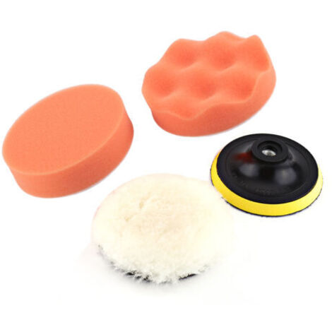 DEESSE SHOP-5pcs 4"outil de kit de polissage de polissage pour tampon de polisseur de voiture avec adaptateur de foret m10