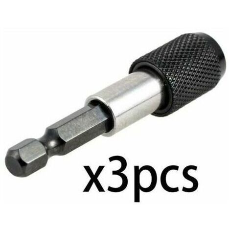 DEESSE SHOP-6.35mm 60mm porte-embout à tige hexagonale tournevis magnétique extension poignée tournevis poignée tournevis à dégagement rapide porte-embout pour vis écrou guide de foret (3 pièce）