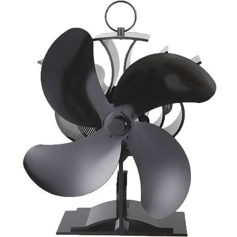 DEESSE SHOP-Accessoire de cheminée et poêle, Ventilateur poele bois 4 lames, Ventilateur à 4 pales alimenté par la chaleur, magnétique, respectueux de l'environnement et efficace pour poêle à bois, ch