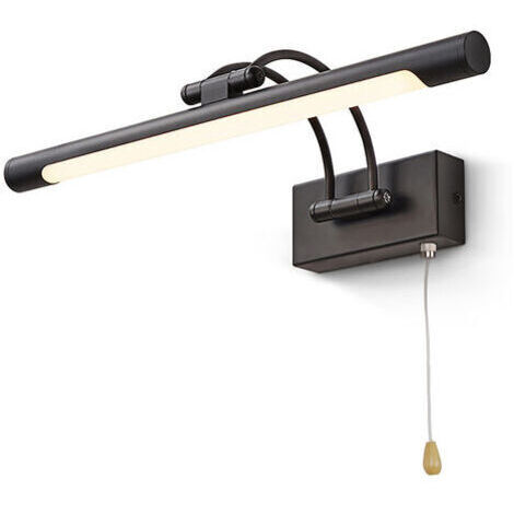 DEESSE SHOP-Applique murale LED 8W IP44 – Éclairage salle de bain noir mat – Température 3000K – Bras réglable pour tableaux et vitrines