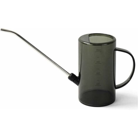 DEESSE SHOP - Arrosoir pour plantes d'intérieur avec bec long en acier inoxydable, 1 litre - Échelle facile à mesurer - Moderne - Plantes d'intérieur/Succulentes/Fleurs/Jardinage extérieur (Gris)