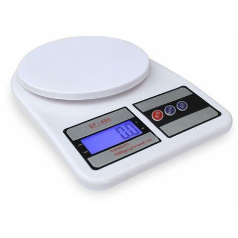DEESSE SHOP - Balance de cuisine 10 kg numérique LCD électronique Cuisson Bol de mesure des aliments, design fin, précis et précis, balance de mesure du poids pour la maison, le bureau (blanc)
