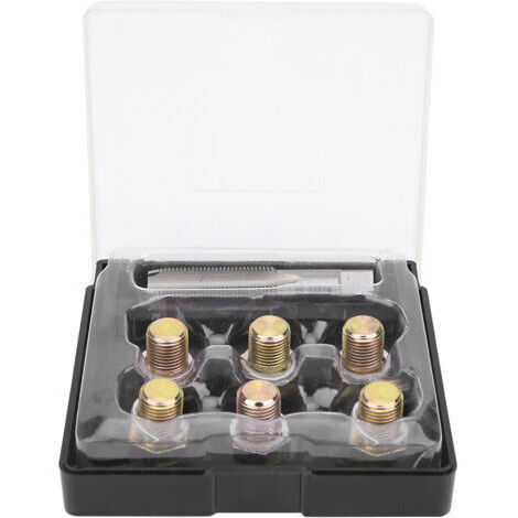 DEESSE SHOP-Bamjour Kit de Réparation de Filetage, M13 X 1,25 Mm, Bouchon de Vidange d'huile, Kit de Réparation de Filetage de Boulon, de de Boulon, Vis de Carter d'huile, Outil de Refiletage, de de.