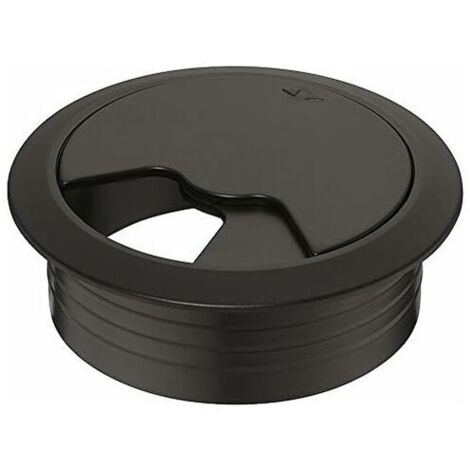 DEESSE SHOP - Cache-câbles en plastique pour tables  Organisez les cordons et les prises de votre ordinateur pour un bureau bien rangé  Accessoires d'ameublement  Passe-câble Noir  Ø60mm  6 morceaux