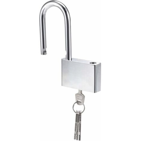 DEESSE SHOP - Cadenas 40 mm Cadenas 4 clés, boîtier en acier trempé, diamètre de l'anse longue 6,5 mm, cadenas extérieur étanche pour casier, garage, clôture, jardin