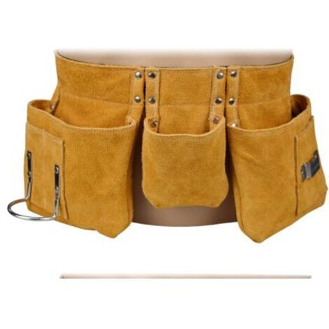 DEESSE SHOP-Ceinture porte-outils en cuir pleine peau avec poches – Ajustable en nylon – Construction double couture pour sécurité – Cadeau fête des pères