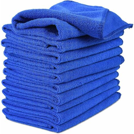 DEESSE SHOP - Chiffons de voiture en microfibre, chiffons de nettoyage de vitres, paquet de 10 chiffons de polissage de lavage de voiture pour la maison, la cuisine et l'automobile，30cm x 30cm