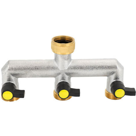DEESSE SHOP-Collecteur à 3 voies G3/4 pour arrosage jardin – Raccordement tuyau 2 voies – Vanne contrôlable – Filetage G 3/4 - 4-Collecteur