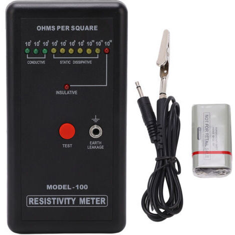 DEESSE SHOP-Compteur Précis de Résistance de Antistatique – Testeur d'électricité Statique avec Auto-étalonnage – Idéal pour l'ingénierie, la Maintenance, la Fabrication et Plus