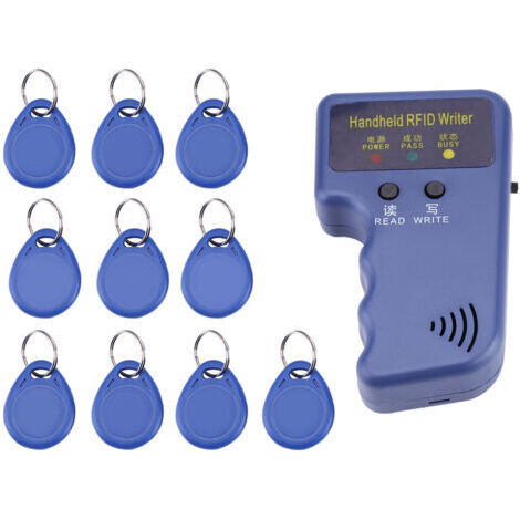 DEESSE SHOP-Copieur de cartes d'identité RFID, écrivain/lecteur / duplicateur portable 125KHz + étiquette ID bleue 10 pièces