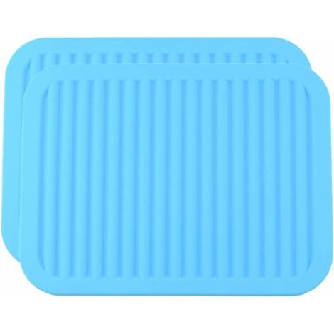 DEESSE SHOP - Dessous de table en silicone Tapis chaud Set de table Dessous de plat étanches Casseroles et poêles Isolation thermique pour le dîner de cuisine (Bleu)