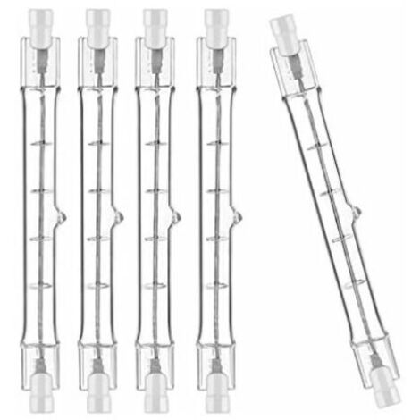 DEESSE SHOP-Dimmable R7S 118mm 300W Ampoule Halogène Crayon AC220-240V J118 Projecteur Halogène Linéaire pour l’éclairage de paysage, sécurité, lampadaire (Lot de 5, )
