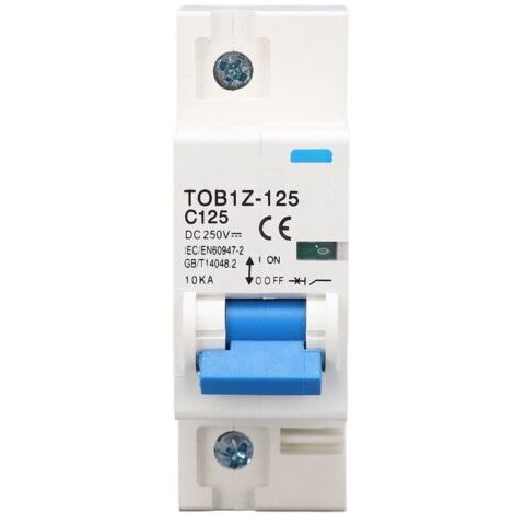 DEESSE SHOP-Disjoncteur miniature CC,1 pôle 125A DC250V montage sur Rail DIN pour système solaire PV TOB1Z 125 C125, montage sur rail DIN