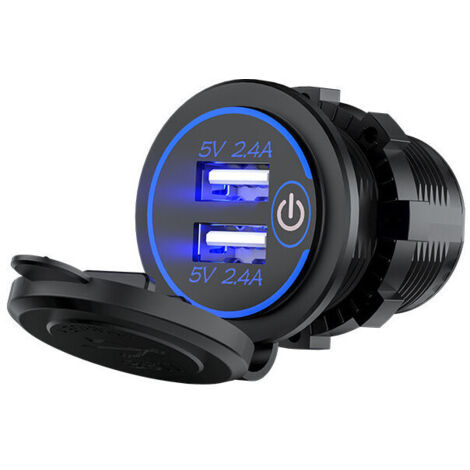 DEESSE SHOP - Double prise de chargeur de voiture USB 4,8 A Prise de courant étanche pour chargeur de voiture Adaptateur de chargeur de voiture à charge rapide pour véhicules 12 V 24 V Voiture Bateau