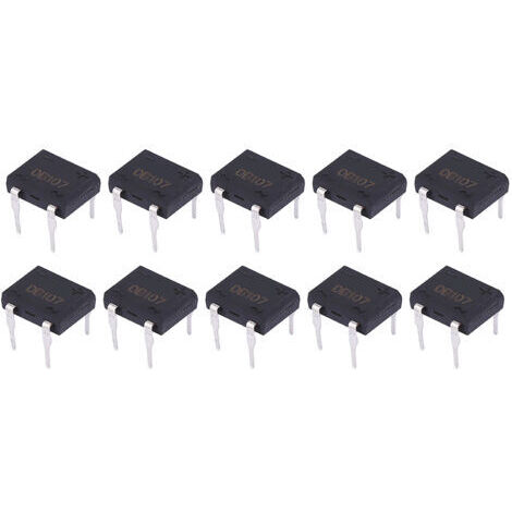 DEESSE SHOP-Eujgoov Redredeur de Pont 10 Pièces, Redredeur de Pont 1A 1000V 4 Broches pour Électronique Industrielle (10 vendu).