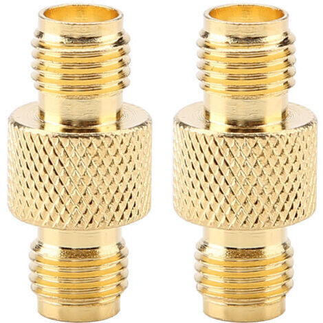 DEESSE SHOP-Fafeicy Adaptateur Coaxial Femelle à Femelle, Connecteur de Câble Coaxial 2 Pièces, Rallonge de Câble Coaxial SMA, Adaptateur plaqué Or Femelle à Femelle pour TV, Câbles Coaxiaux