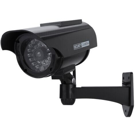 DEESSE SHOP-Fausse caméra alimentée à l'énergie solaire Caméra de sécurité de surveillance CCTV extérieure LED Record (noir)