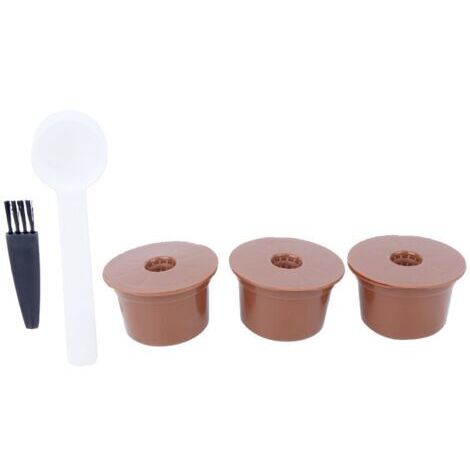 DEESSE SHOP-Fdit Kit de Filtre à café réutilisable Rechargeable Capsule de café Filtre Tasse Tasse Brosse cuillère kit Accessoire pour Fournitures de Machine à café Caffitaly