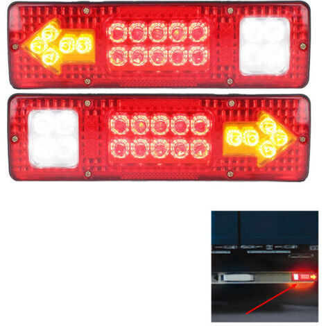 DEESSE SHOP-Feu arrière LED 19 LED 12V – Applications stop, clignotant, marche arrière – Compatible camions, caravanes, remorques de bateaux - LIFE 2 X FEU