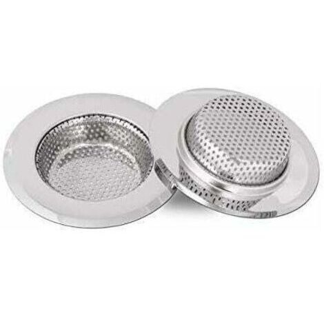 DEESSE SHOP-Filtre évier Cuisine, Filtre à évier en acier inoxydable, Grille pour evier cuisine, 15 mm de profondeur, 2 pièces (Petit)