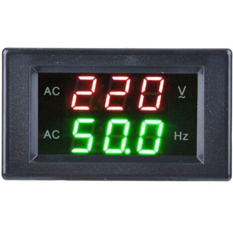 DEESSE SHOP-Fréquencemètre de tension, Voltmètre AC numérique à double affichage Fréquencemètre Générateur Compteur de fréquence Voltmètre AC numérique, Fréquence pour laboratoire black
