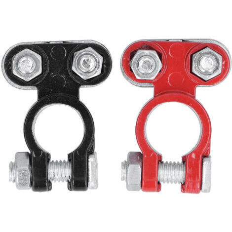 DEESSE SHOP-Generic Connecteurs de Borne de Batterie, Connecteur de Borne de Batterie de Voiture 2pcs Aluminium ALLIAGE CAR Terminal de Installation Facile pour la Voiture.