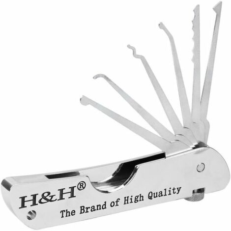 DEESSE SHOP - H&H Lock Pliant Simple Crochet Picks Portable Cadenas Formation Outil Ensemble Jackknife Serrurier Réparation Outils
