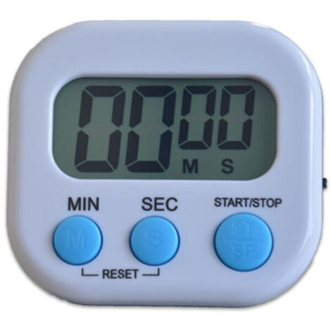 DEESSE SHOP - Horloge minuterie de cuisine magnétique - Minuterie visuelle numérique - Affichage lumineux - Compte à rebours et chronomètre - Bip fort - Minuterie multifonction (Blanc)