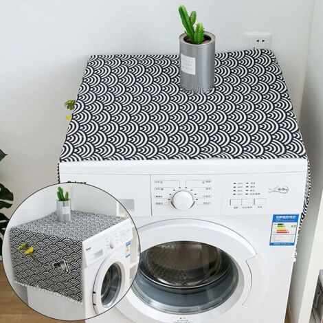 DEESSE SHOP - Housse de lave-linge, housse de réfrigérateur 55 x 130 cm Housse anti-poussière pour machine à laver avec sacs de rangement des deux côtés, pour lave-linge réfrigérateur à une porte