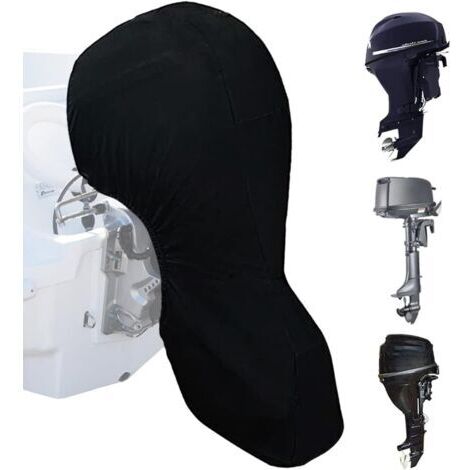 DEESSE SHOP-Housse Moteur Bateau, Bache de Protection Moteurs Hors-Bord 420D avec Revêtement UV, Bâche étanche pour Moteur Hors-Bord Exterieur (30-60 PS) - RWBâche de protection