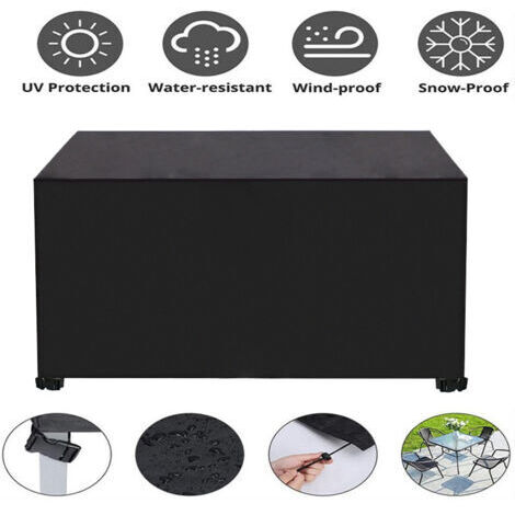 DEESSE SHOP-Housse Salon de Jardin 600D Oxford Tissu Housse de Protection pour Mobilier Housse de Table de Jardin Imperméable Bâche de Protection avec Corde et Boucle Verrouillage,180 x 120 x 74cm