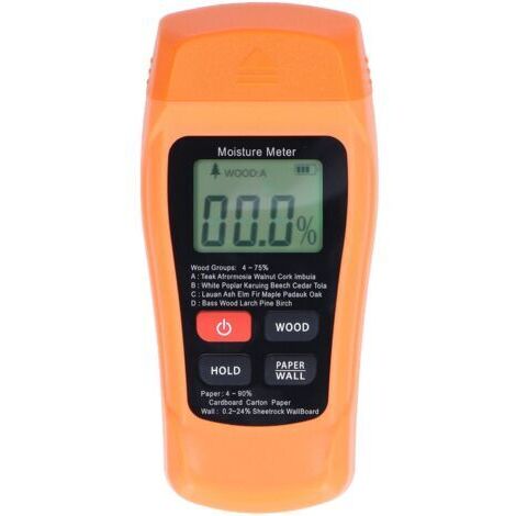 DEESSE SHOP-Humidimètre pour Bois, MT18 Détecteur D'humidité Numérique à Broche avec écran LCD pour Bois de Chauffage, Cloison Sèche, Bois, Papier, Détection de Fuites d'eau