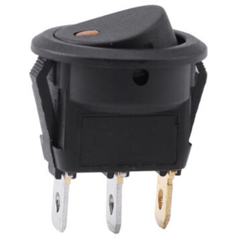 DEESSE SHOP-Interrupteur à Bascule DC 12V Commutateur de Contrôle On/Off Bouton Marche/Arrêt Rond avec LED Lumière Voyant Orange pour Camion Voiture Bateau
