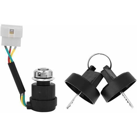 DEESSE SHOP-Interrupteur à clé de contact, 5 fils 2 clés pour pièces de rechange de commutateur de démarrage de timon de moteur diesel refroidi par air 178F/186F