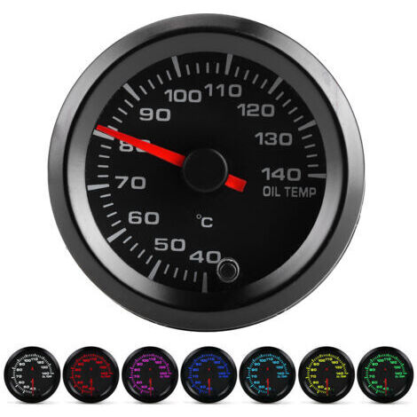 DEESSE SHOP-Jauge de température d'huile 2in 12V 40-140 ℃ Affichage 7 couleurs rétro-éclairage avec capteur universel pour voiture.