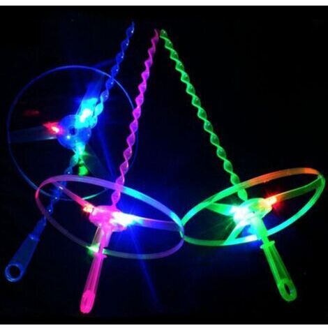 DEESSE SHOP-Jouet à mâcher pour chien, Lot de 8 Soucoupe volante lumineuse à pousser à la main, soucoupe volante lumineuse, jouet libellule en bambou