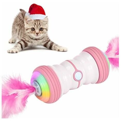 DEESSE SHOP - Jouet électrique interactif pour chat, 2021 Dernier jouet pour chat intelligent à rotation automatique - Automatique - Rechargeable par USB et lumières LED colorées - Rose