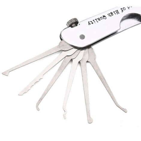 DEESSE SHOP-Kit de crochetage de serrure pliable 7 en 1, en acier inoxydable avec clé, Kit de formation Compact pour débutants et professionnels