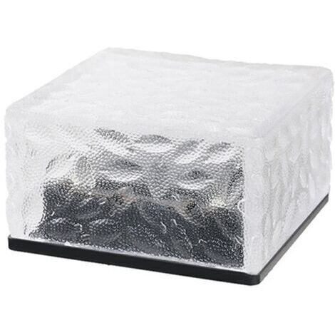 DEESSE SHOP-Lampe de Paysage Extérieure étanche à Lumière Solaire en Forme de Brique de Glace avec Batterie (Lumière blanche)